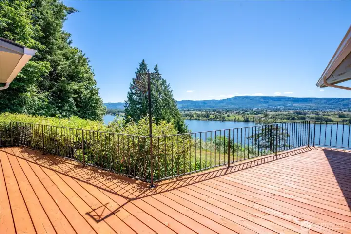 Wraparound deck off of primary bedroom.
