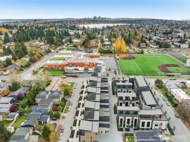 Photo rendering of finished project. Look at that view! Not only are you close to everything, but you can even catch glimpses of downtown Seattle and beyond on a clear day. Your new home awaits!