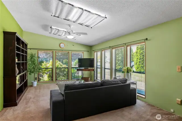 family room with two skylights.