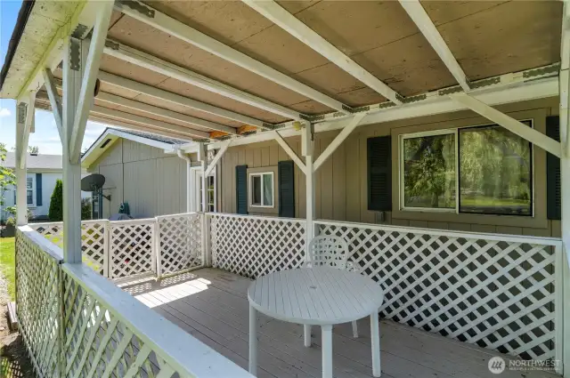 covered deck to keep you dry while bbqing year round.