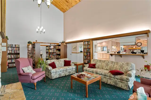 Another view of library and living room of clubhouse