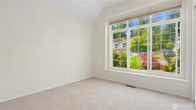 Vaulted ceiling in this bedroom.