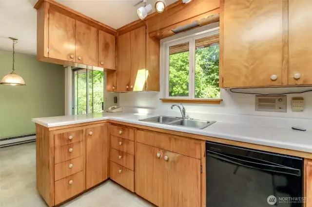 Original real wood cabinets just need a little love to really shine.