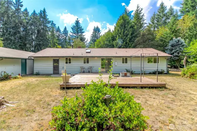 Another view of the back of the home and large deck.