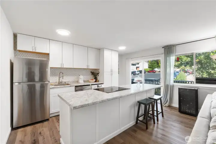 Kitchen island with bar seating
