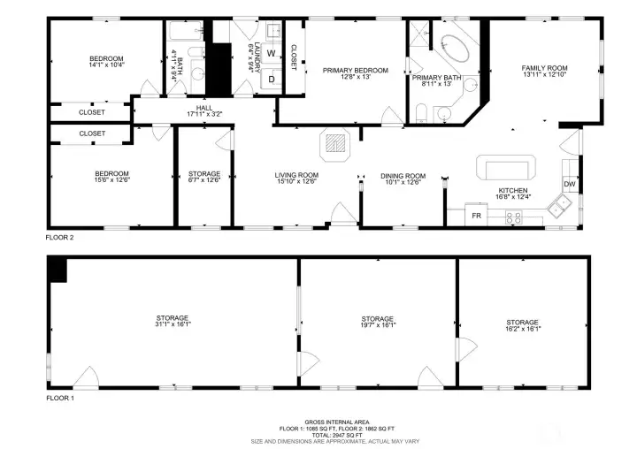 Floorplan of both levels
