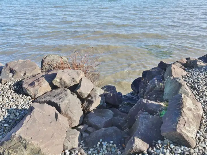 Steps carved into the bulkhead rocks.