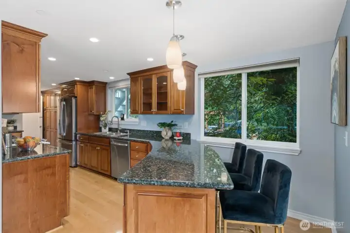Kitchen with granite counters