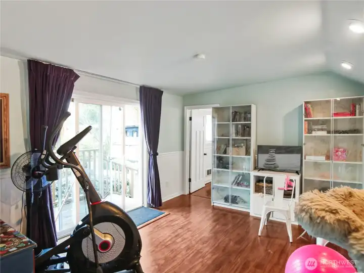 Sliders to access the fully fenced yard