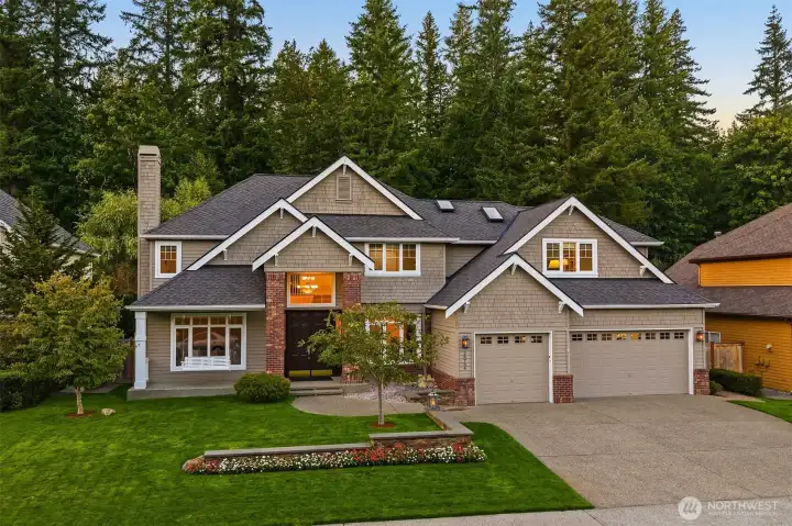 Backdrop of Natural Beauty    Impressive Murray Franklyn home on an oversized lot bordered by an expansive backdrop of forest and natural beauty in the Preswick community of Trossachs. Thoughtfully designed where form and function unite, this light-infused residence showcases soaring ceilings, solid hardwood floors, stainless steel appliances, and timeless quality throughout. Meticulously maintained, it offers an ideal balance of elegance and everyday livability.