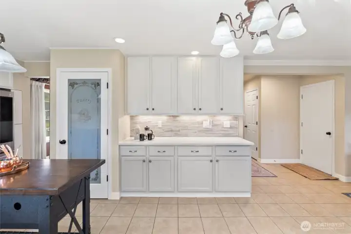 loads of cabinets and counters