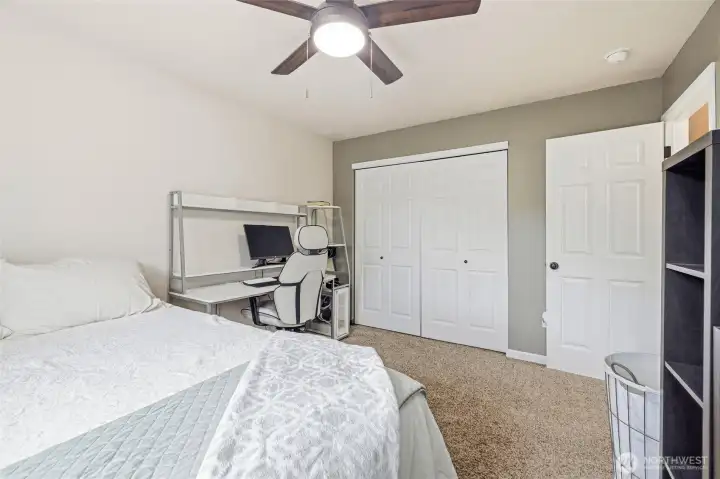 Second bedroom.  Good sized closet. Built in cabinet stays.