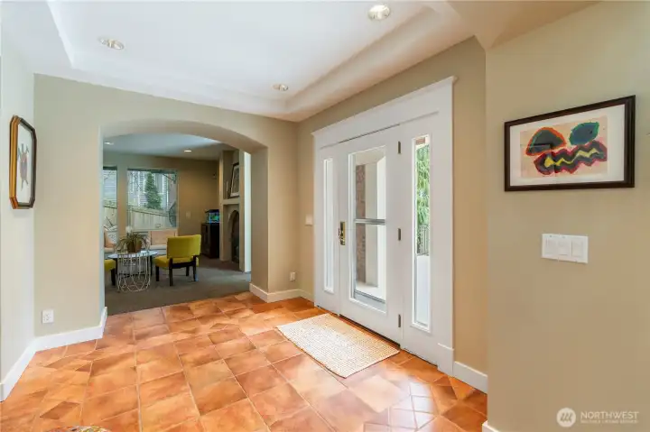 The tile entry welcomes you & warms you upon entry with the heated floors.