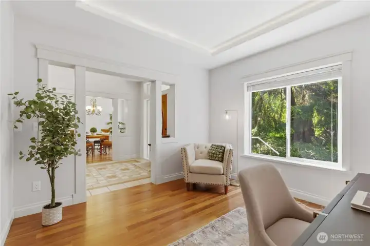 Living room or front office. Home is staged.