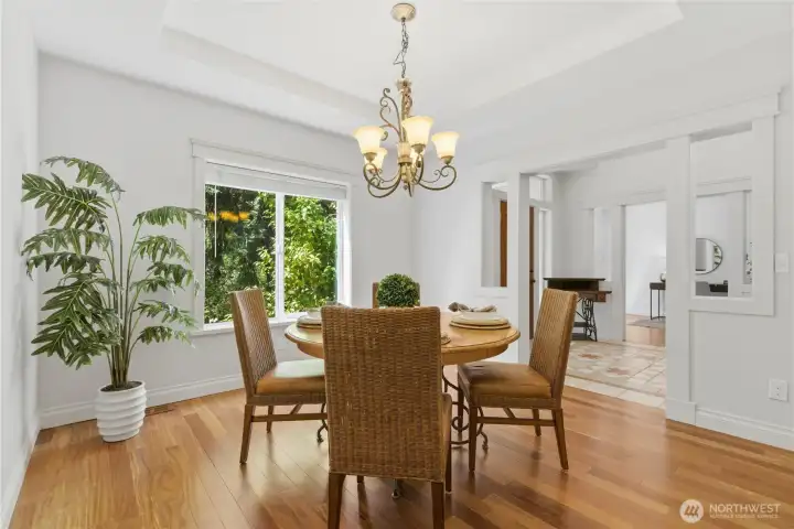 Dining room. Home is staged.