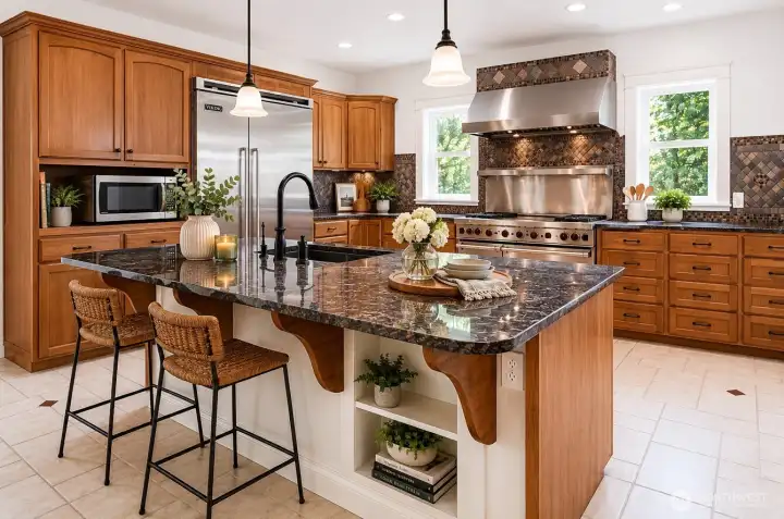 Kitchen w/virtual staging.
