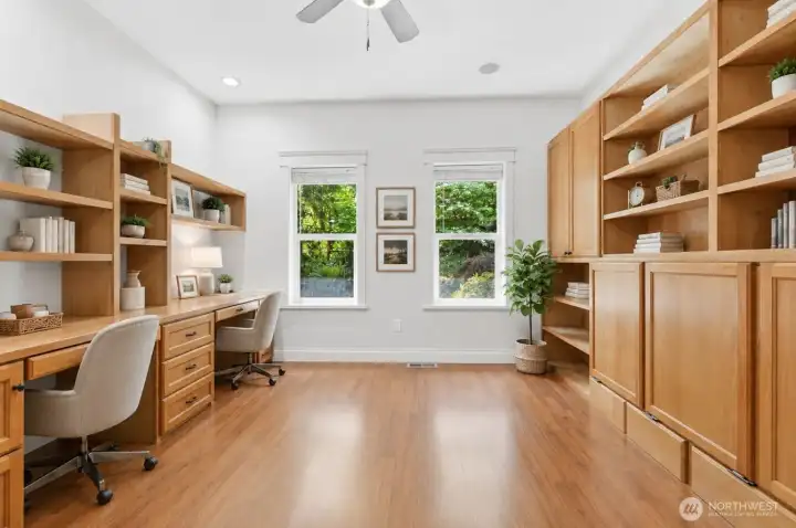 Office with Murphy bed. Virtually staged.