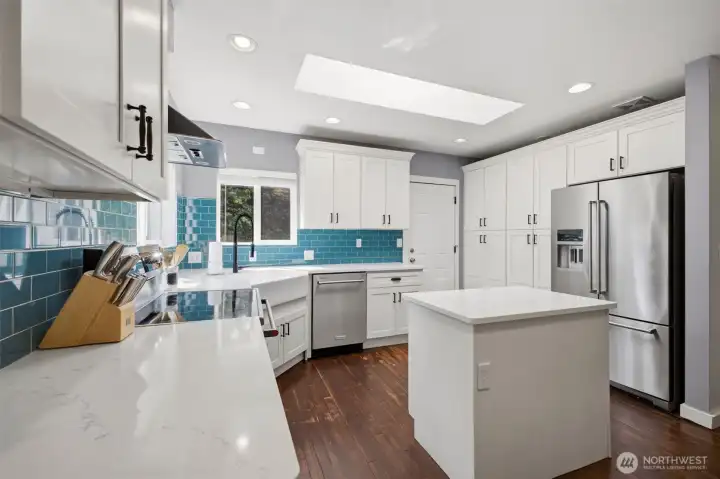 Beautifully remodeled kitchen with stainless steel appliances