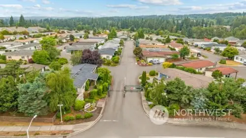 Aerial view of the entrance into Heather Hills.