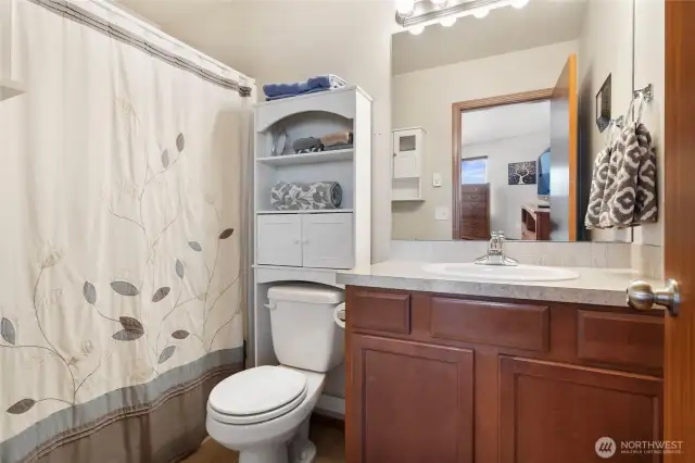 Bathroom off primary bedroom