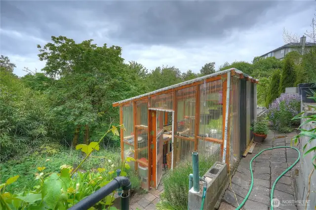 The greenhouse lets you enjoy gardening year round