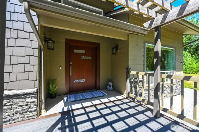 Covered Patio Area at Front Entry to Home