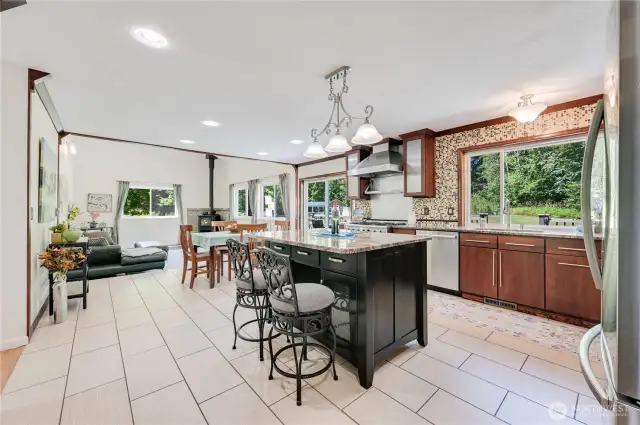 Kitchen with Seating Area