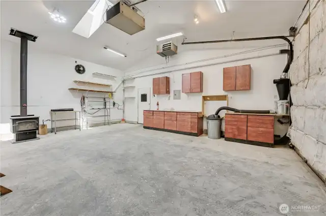 Detached Garage Complete with Woodstove