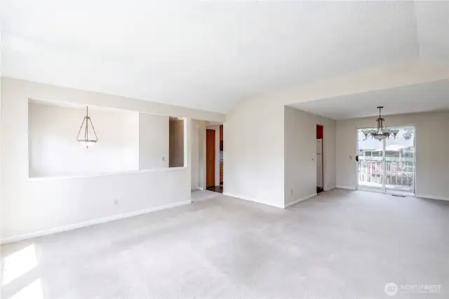 Main living space upstairs with split entryway