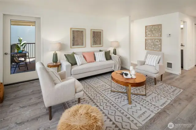 Nice sized balcony can be accessed from living room and second bedroom.
