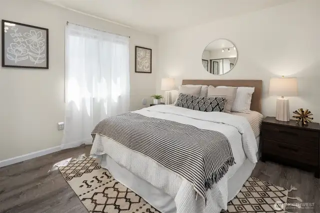 Primary bedroom is the perfect size.