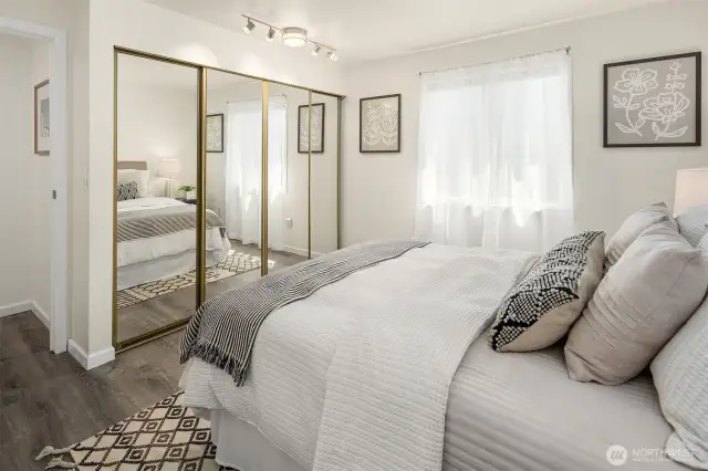 Large closet offers plenty of storage.