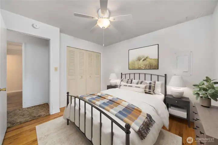 Virtually staged bedroom 2.