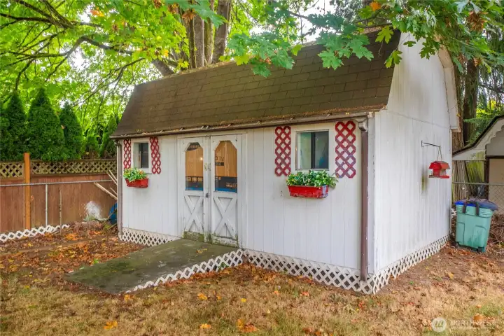 SHOP comes complete with electricity, lighting, and it is fully insulated. PLUS second floor storage!