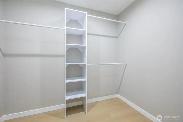 Primary walk in closet.