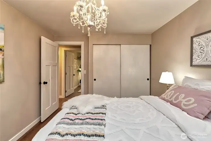 View of the 2nd bedroom into the hallway.