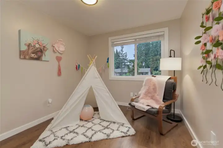 The 3rd bedroom also has an East facing window and a fresh coat of paint.