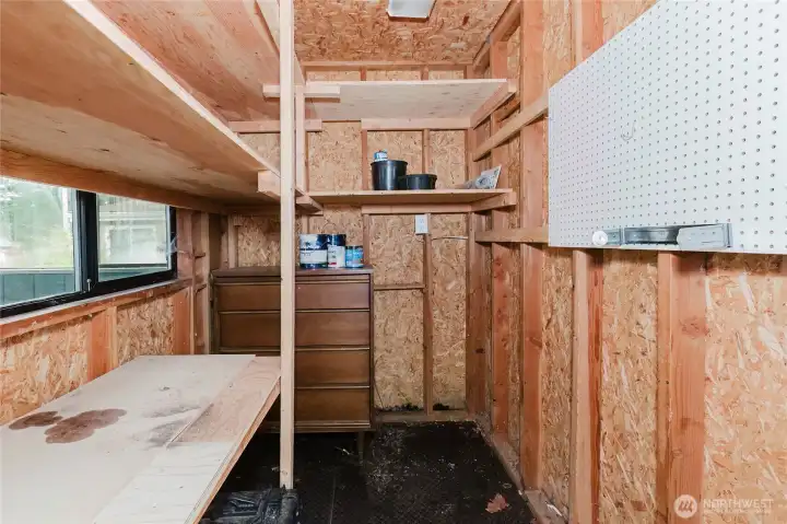 inside storage shed