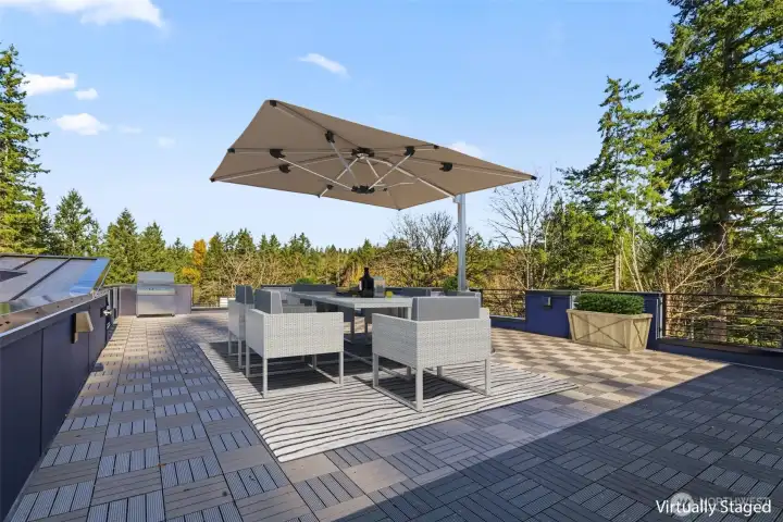 Rooftop terrace virtually Staged