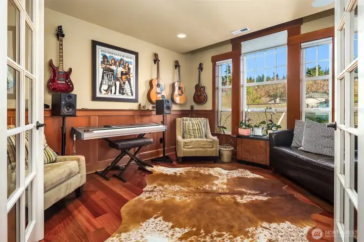 Den with French Doors