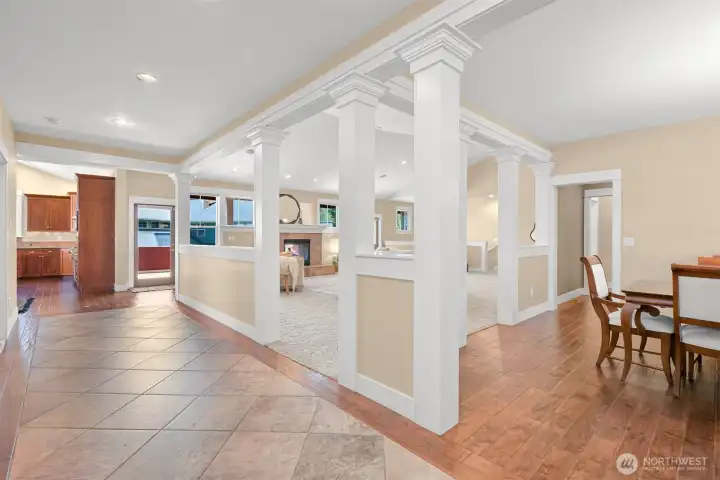 Entry with formal dining room on the right