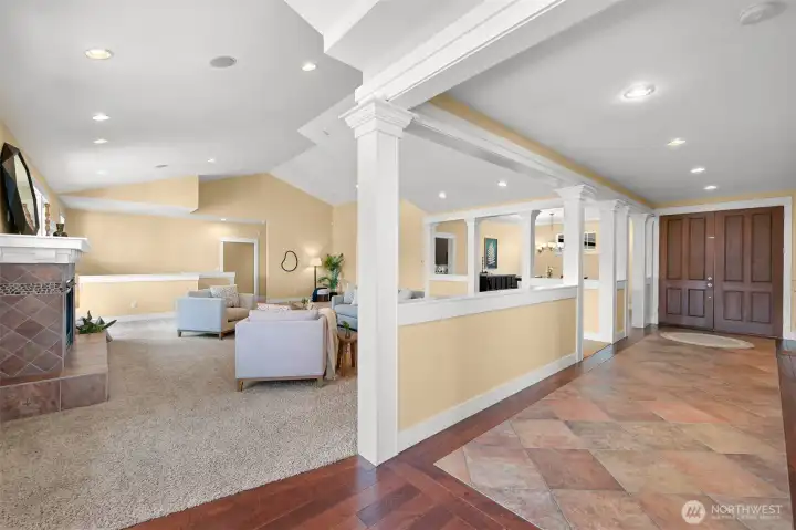 Living room to the left and master is to the right