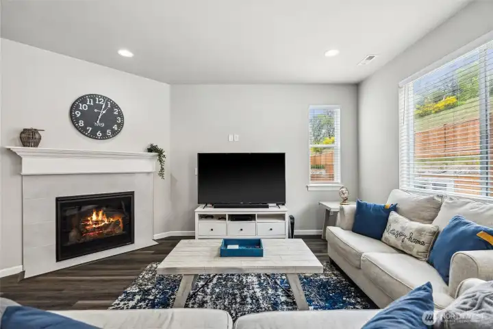 Living room with gas fireplace