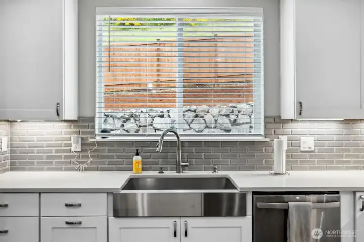 Large sink and garbage disposal