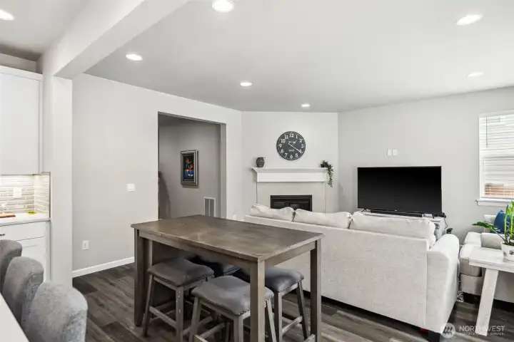 Alternate living/dining arrangement