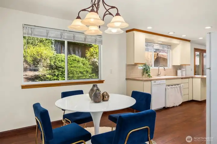 Dining area next to the spacious kitchen.