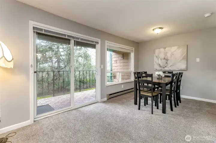 Dining area with natural light and direct access to a private balcony—great for indoor-outdoor living.