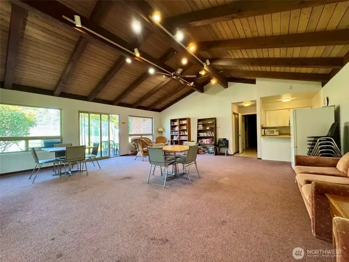 Clubhouse with kitchen, sauna, and exercise room.
