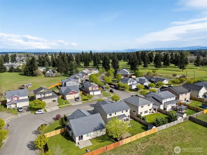 across the street from the golf course!