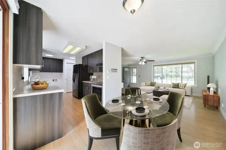 dining room virtually staged